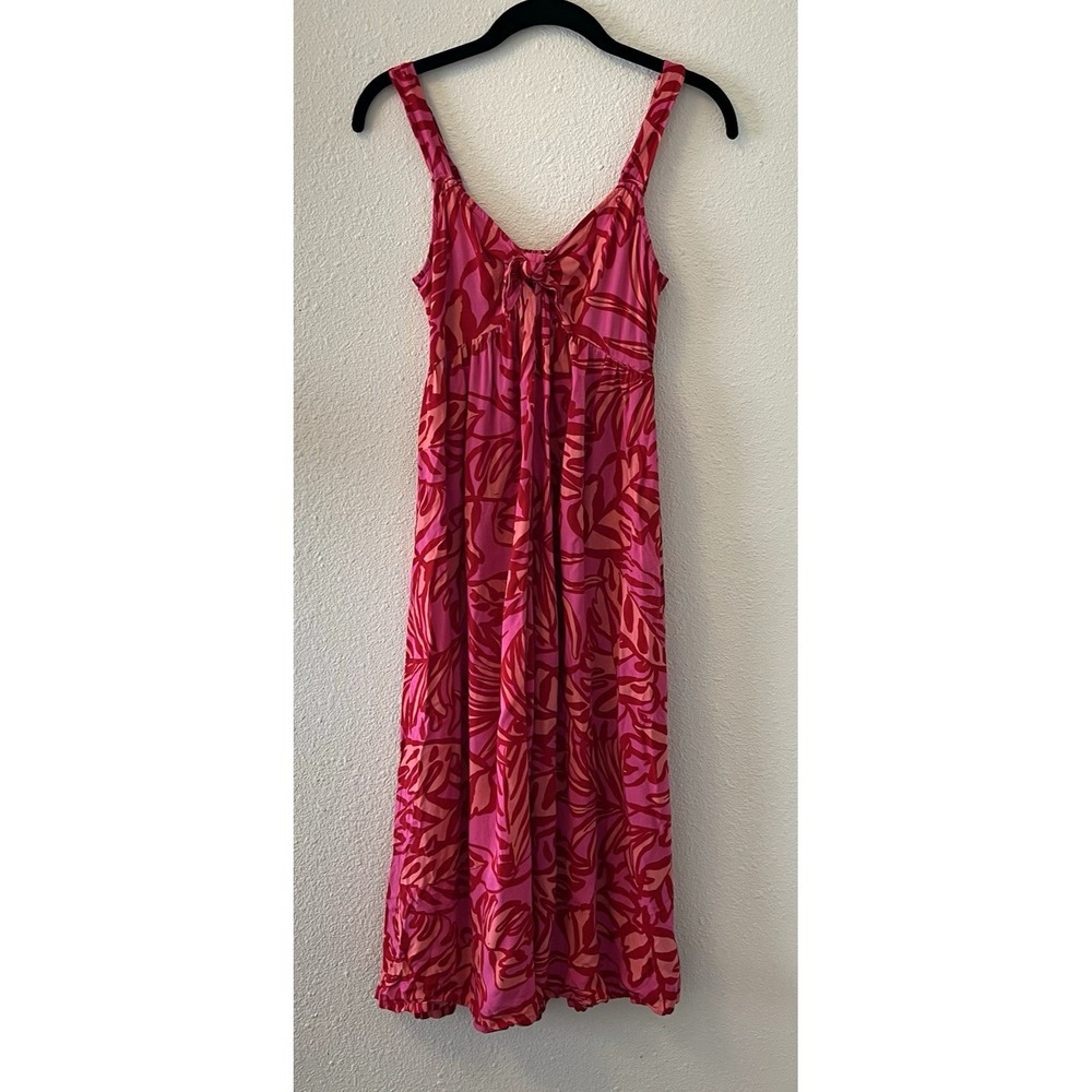 GOA BEACHWEAR by JAPNA Maxi Dress Size XS Swim Cover Up Flowy Tropical Boho Red